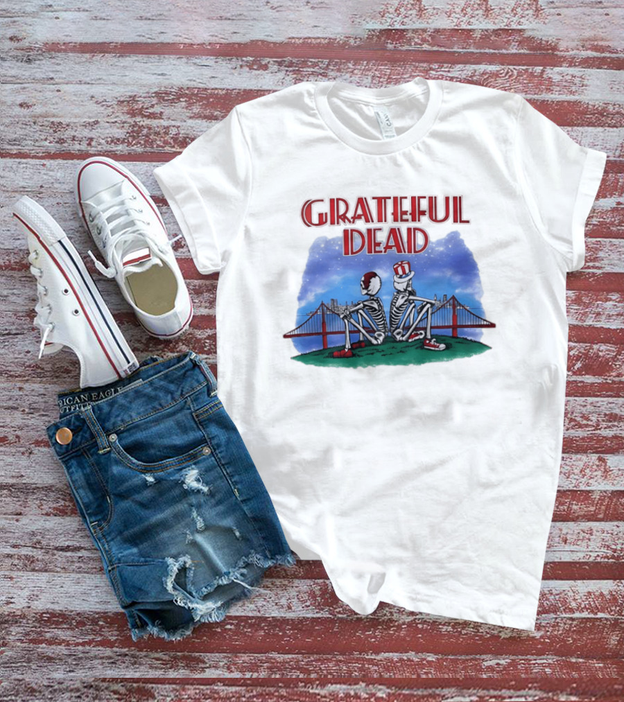 Grateful Dead Skeleton Bridge Scene T-Shirt
