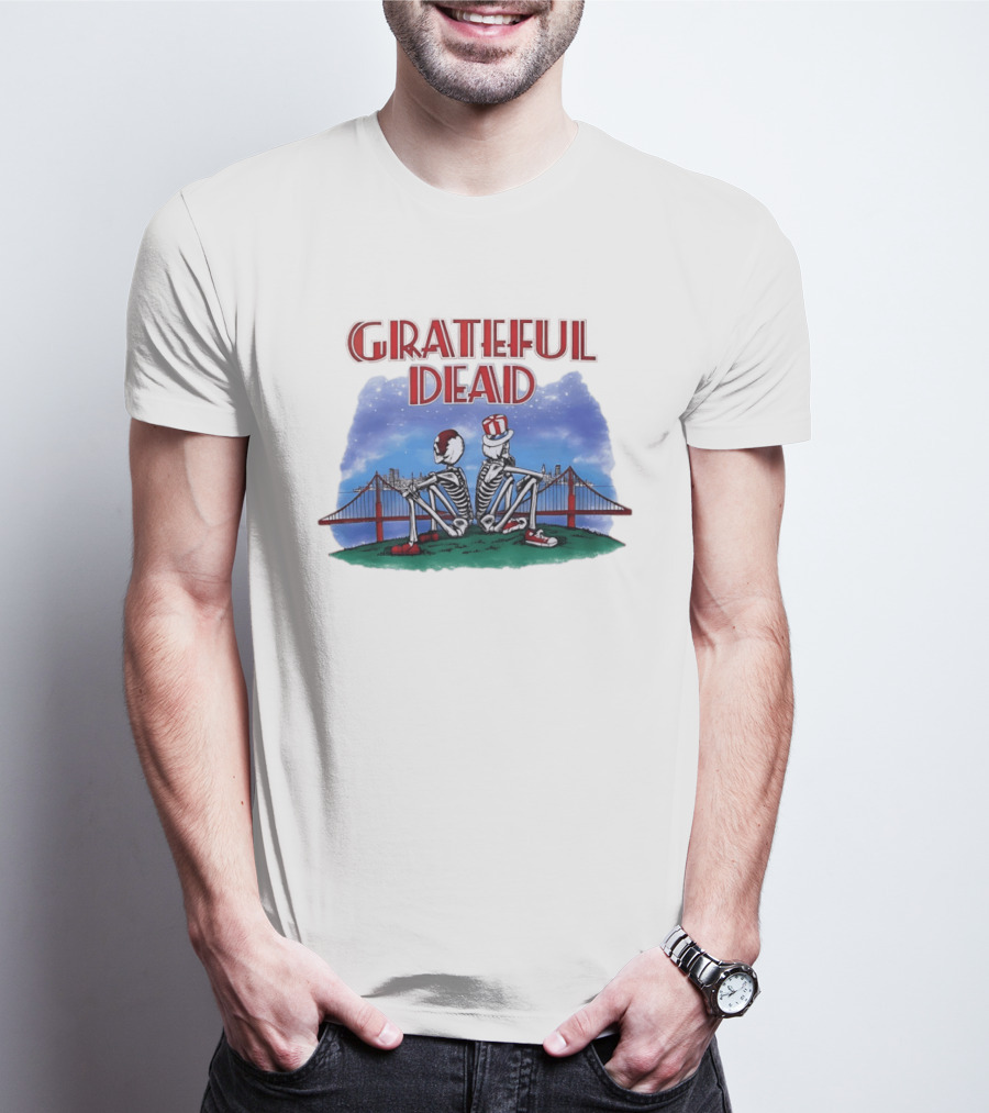 Grateful Dead Skeleton Bridge Scene T-Shirt