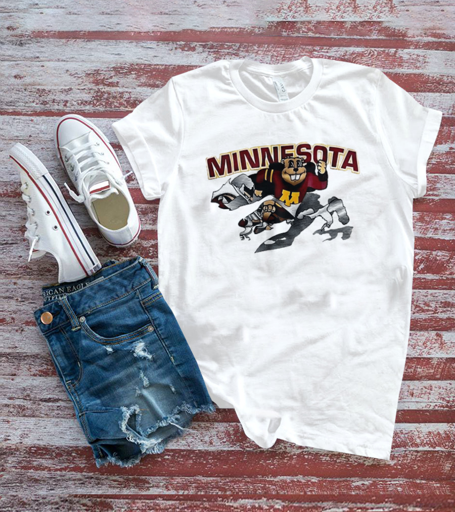 Minnesota Golden Gophers Mascot Bursting Through T-Shirt