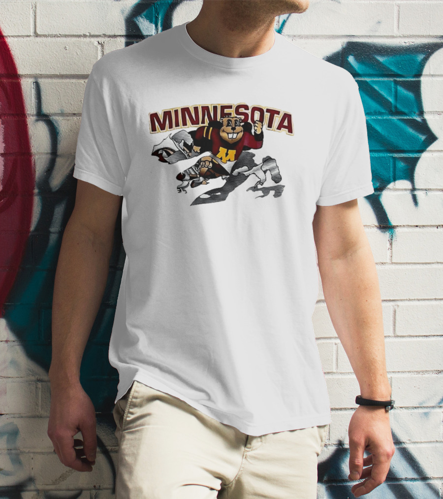 Minnesota Golden Gophers Mascot Bursting Through T-Shirt