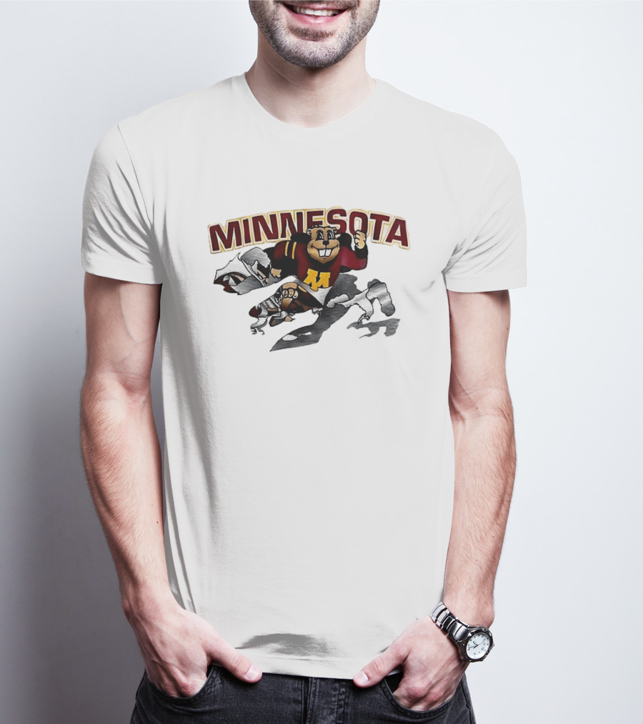 Minnesota Golden Gophers Mascot Bursting Through T-Shirt