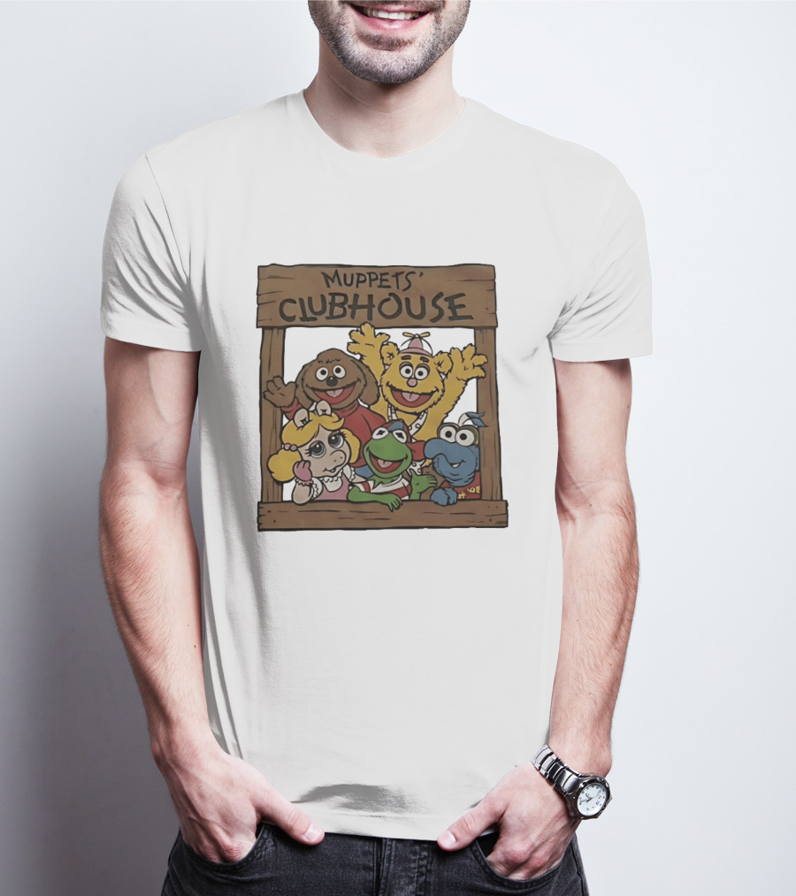 Muppets Clubhouse Characters Kermit Fozzie Gonzo Miss Piggy Rowlf T-Shirt