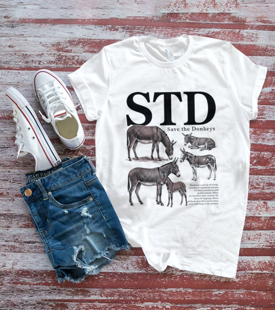 STD Save The Donkeys Animal Conservation Awareness T-Shirt