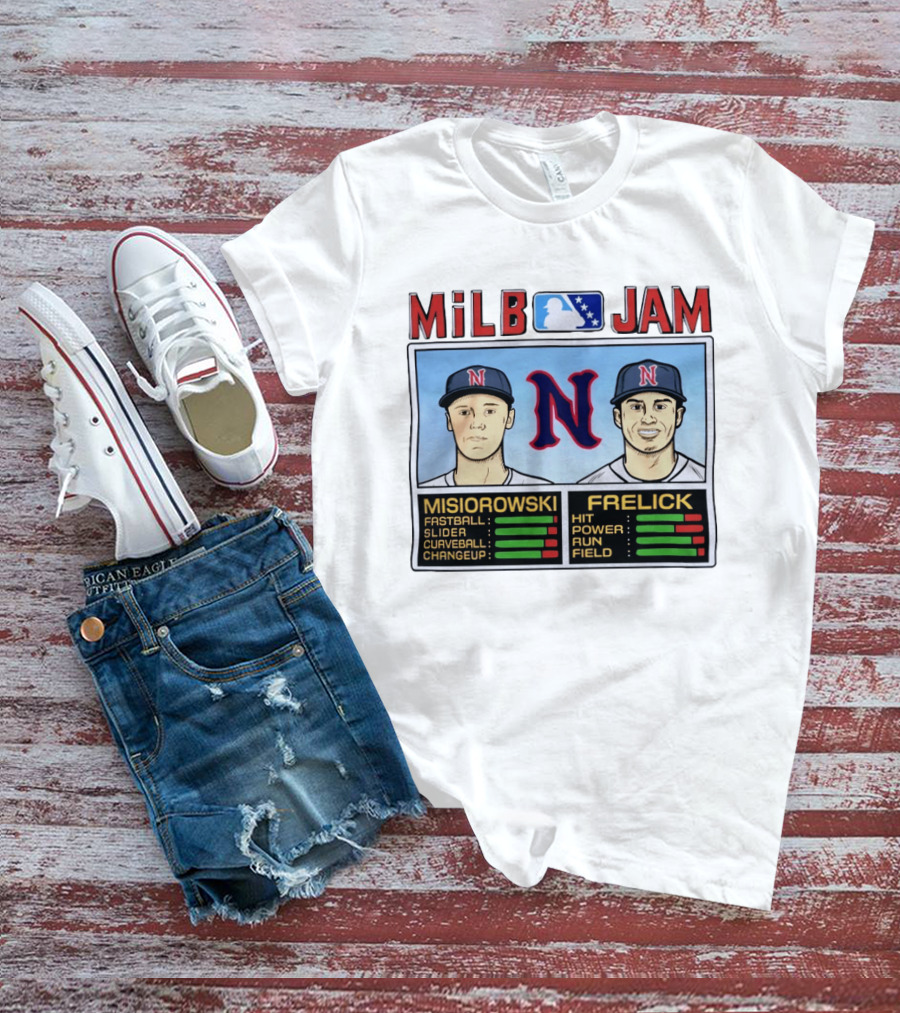 MiLB Jam Nashville Sounds Misiorowski Frelick Fastball Power Baseball T-Shirt