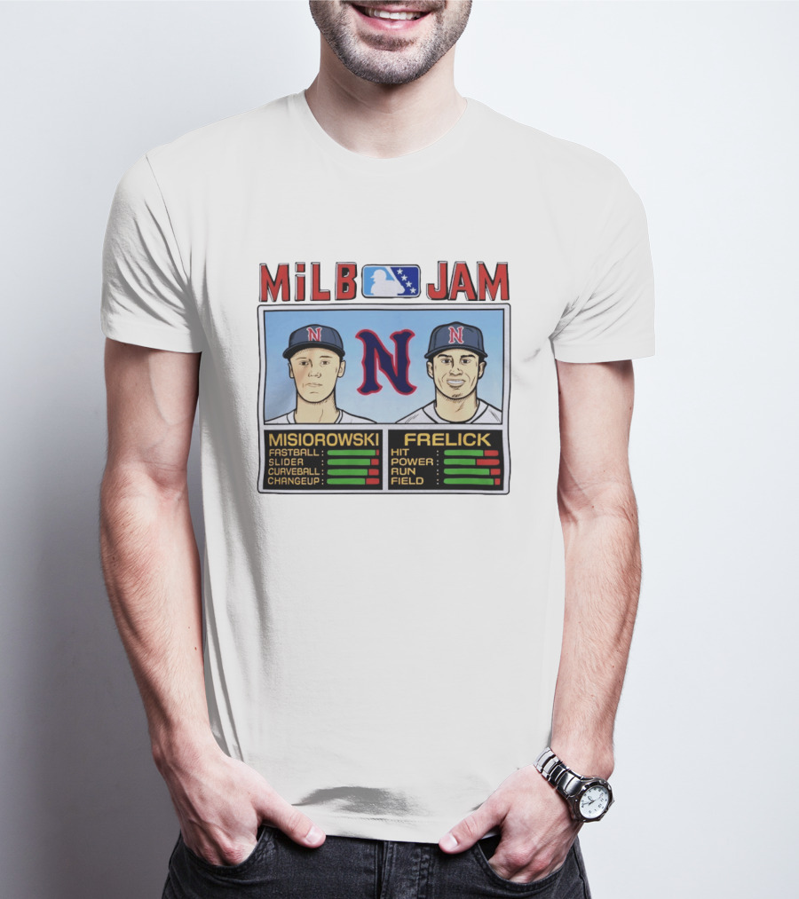 MiLB Jam Nashville Sounds Misiorowski Frelick Fastball Power Baseball T-Shirt