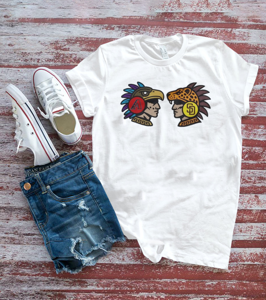 2026 MLB World Tour Mexico City Series Diamondbacks Vs Padres Aztec Style Logos T-Shirt