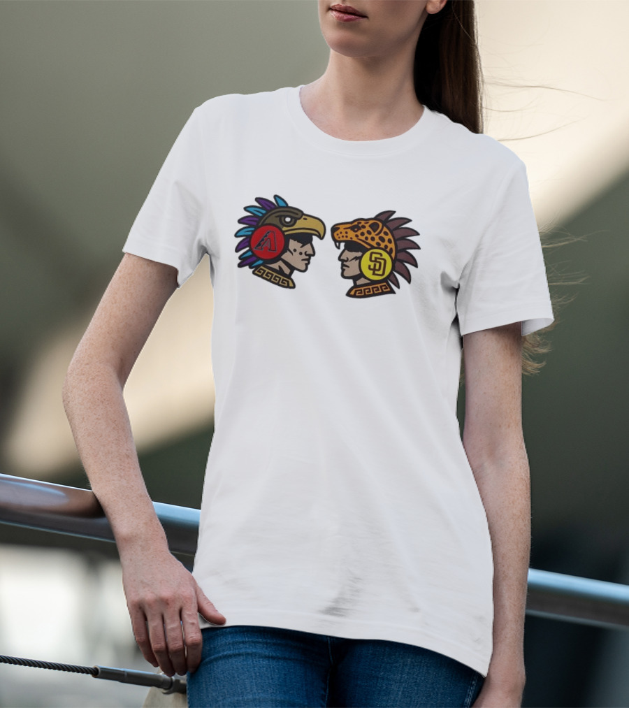 2026 MLB World Tour Mexico City Series Diamondbacks Vs Padres Aztec Style Logos T-Shirt