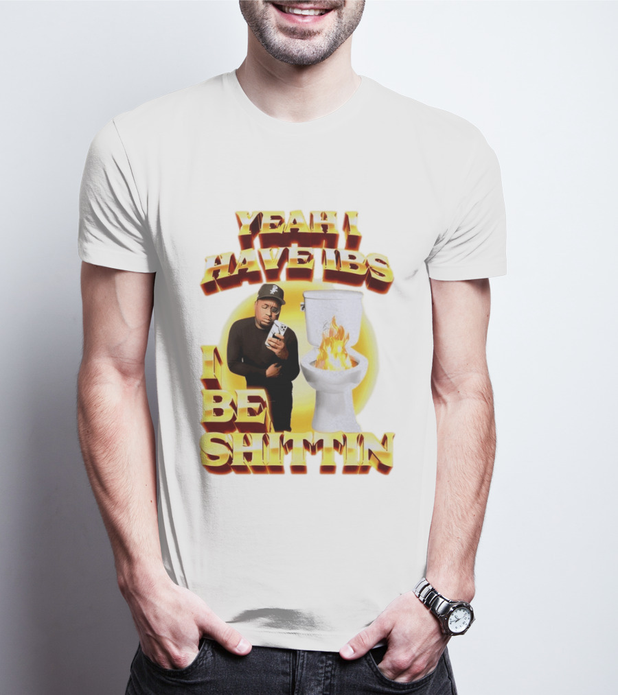 Yeah I Have IBS I Be Shittin 90s Bootleg Style With Fire Toilet And Phone Guy T-Shirt