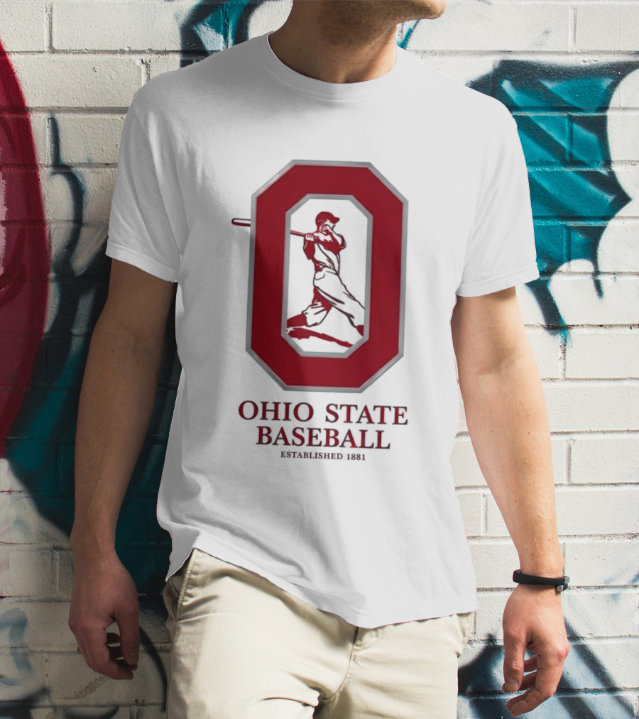 Ohio State Baseball Established 1881 Buckeyes Iconic "O" And Batter T-Shirt