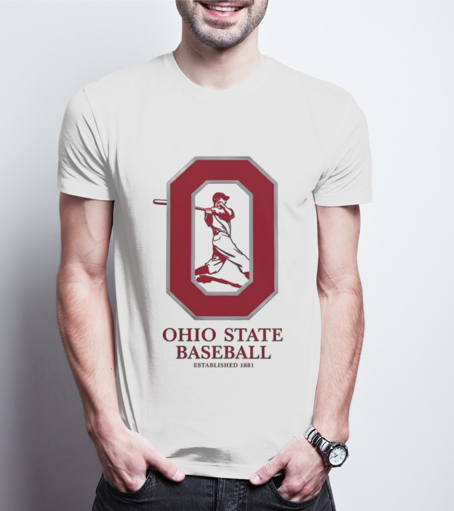 Ohio State Baseball Established 1881 Buckeyes Iconic "O" And Batter T-Shirt