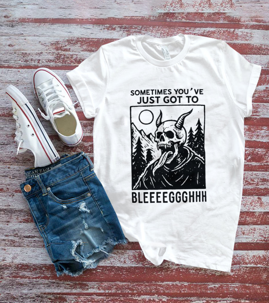 Sometimes You've Just Got To Bleeeegghhh Devil Skull Forest Scene T-Shirt