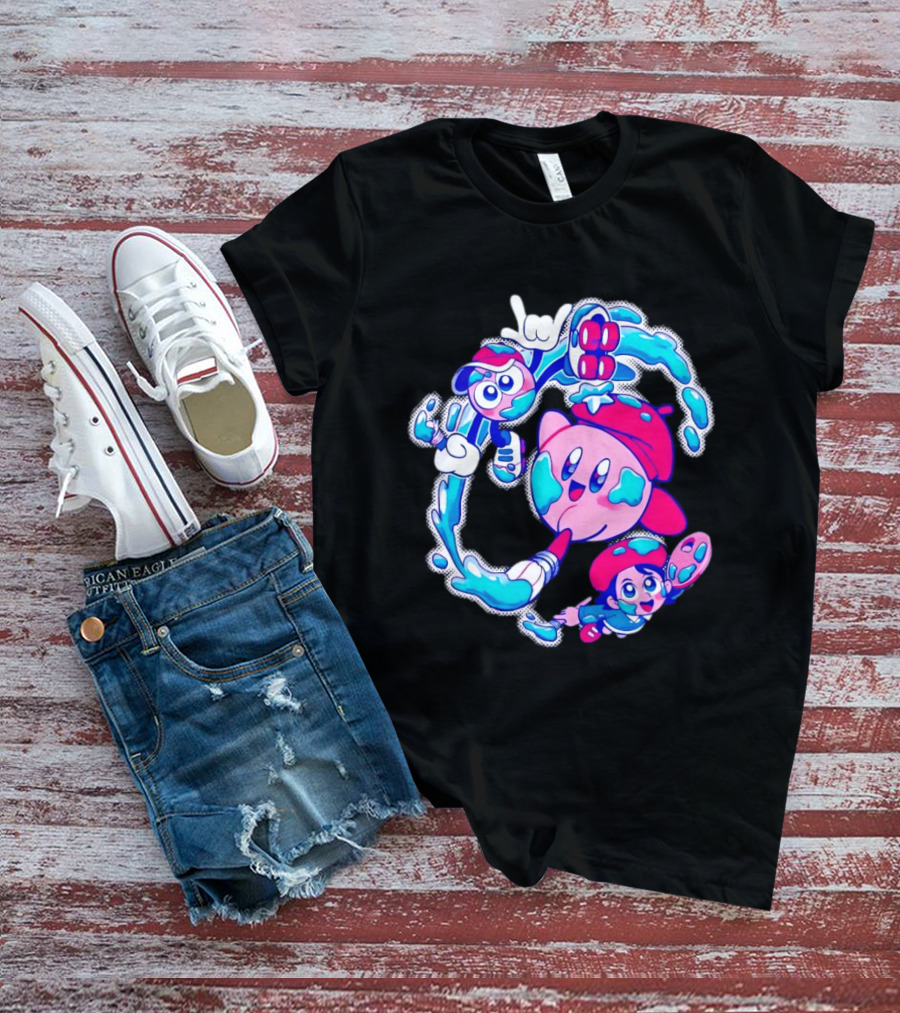 Paintbrush Pals Kirby Gooey Adeleine Art Adventure T-Shirt