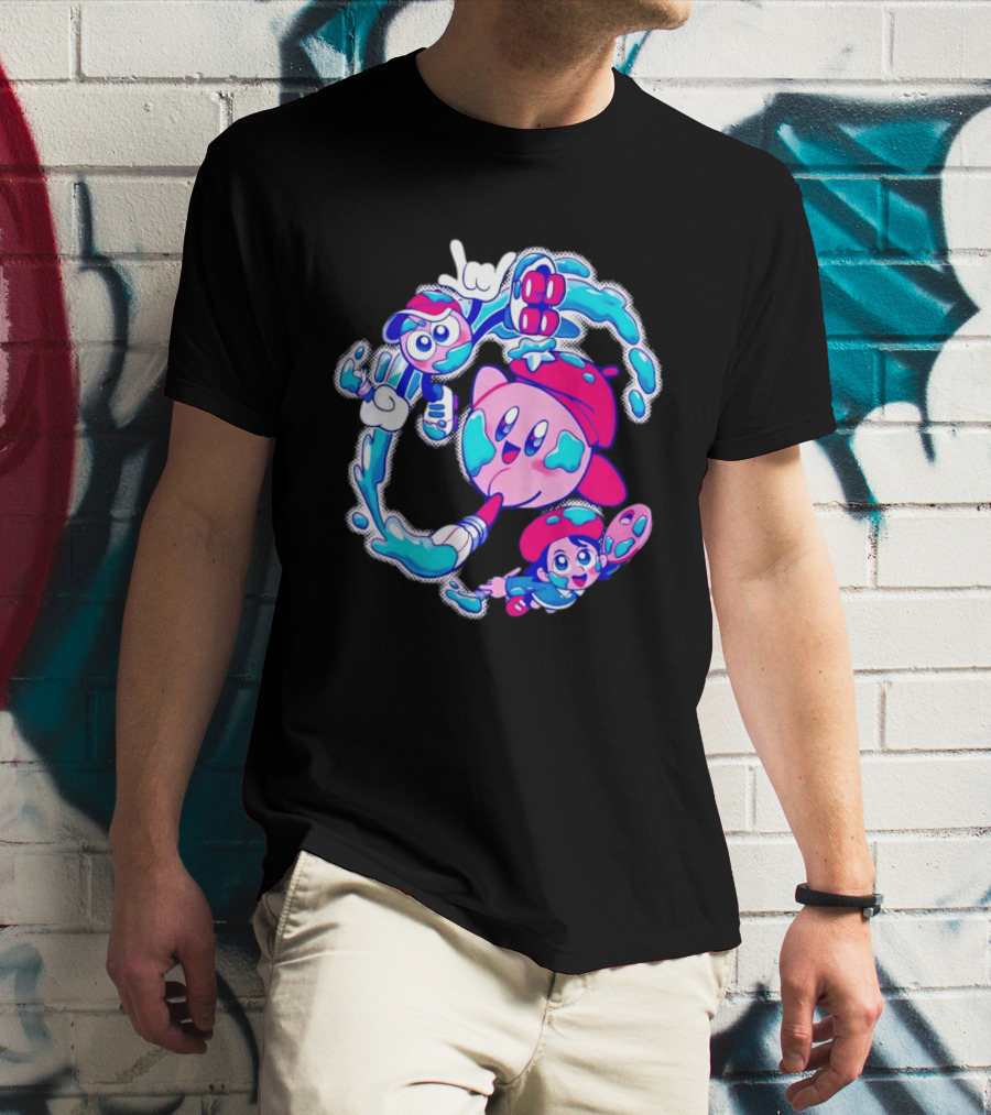 Paintbrush Pals Kirby Gooey Adeleine Art Adventure T-Shirt