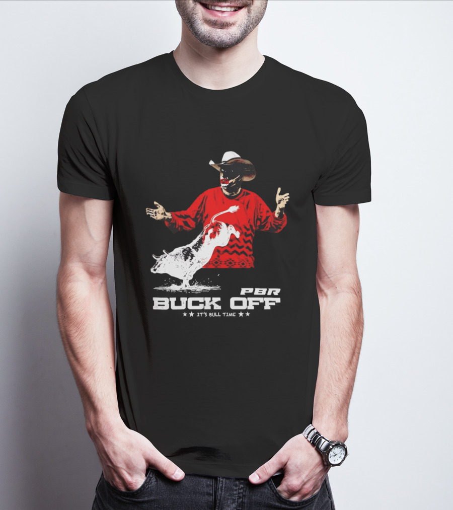 PBR Flint Buck Off It's Bull Time Cowboy Hat Bull Rider Red Sweater T-Shirt
