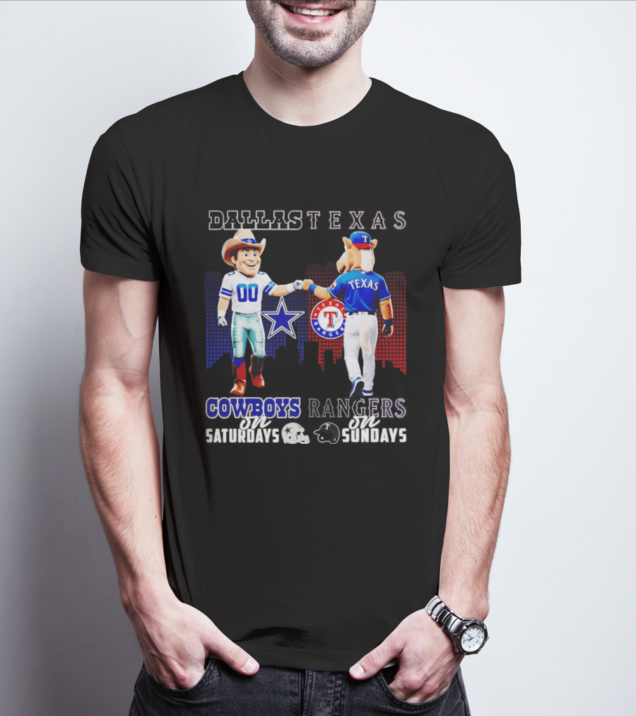 Dallas Texas Cowboys Rangers Skyline Texas Rangers T-Shirt