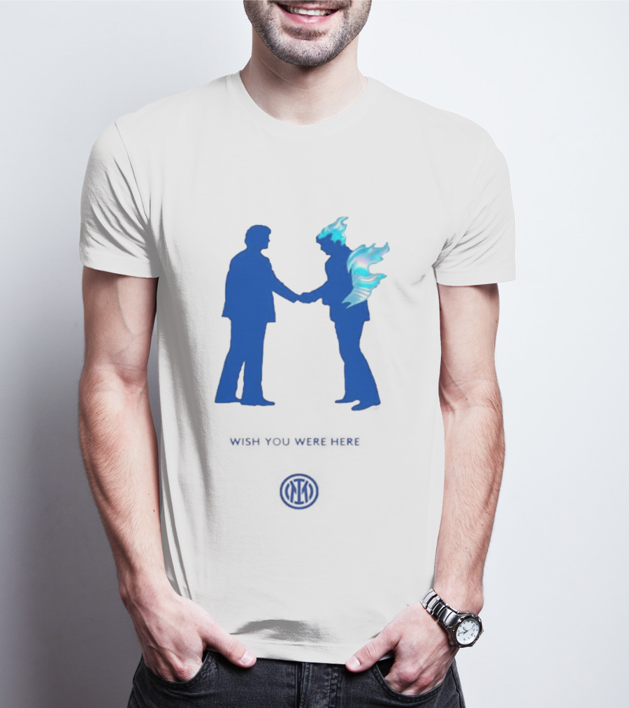 Inter Milan Pink Floyd Wish You Were Here Blue Silhouettes Iconic Collaboration T-Shirt