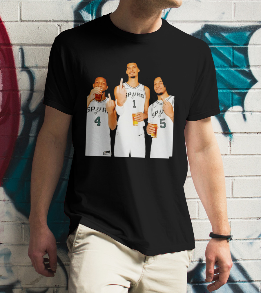 San Antonio Spurs Trinity Beers And Middle Finger Gesture T-Shirt