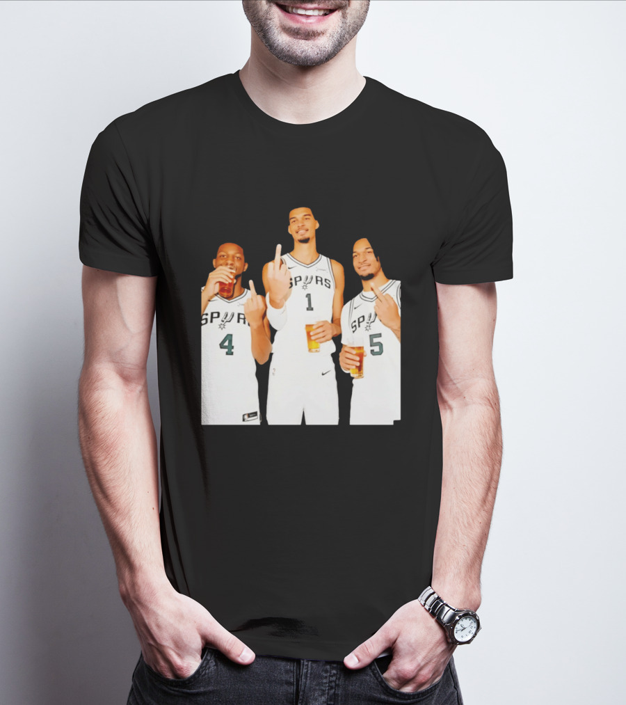 San Antonio Spurs Trinity Beers And Middle Finger Gesture T-Shirt