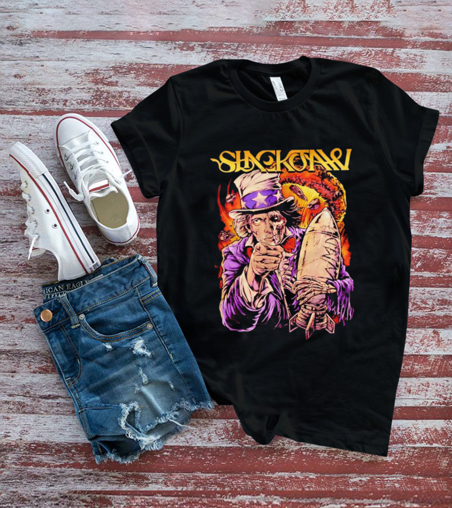 Slackjaw WMD Uncle Sam Nuclear Explosion Rocket T-Shirt
