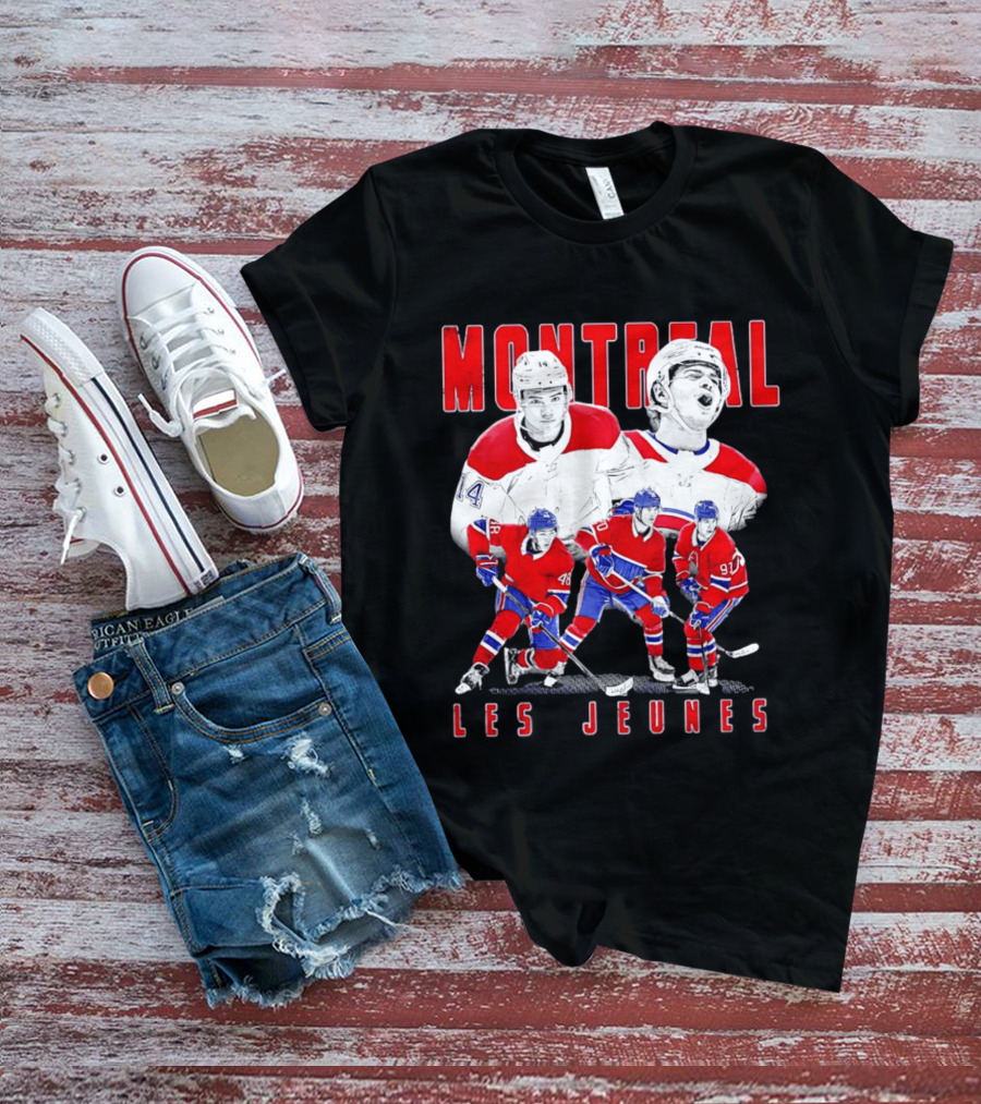 Montreal Les Jeunes Hockey Players Red Jerseys Ice Skating T-Shirt