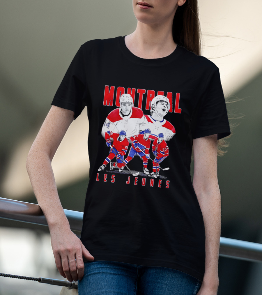 Montreal Les Jeunes Hockey Players Red Jerseys Ice Skating T-Shirt