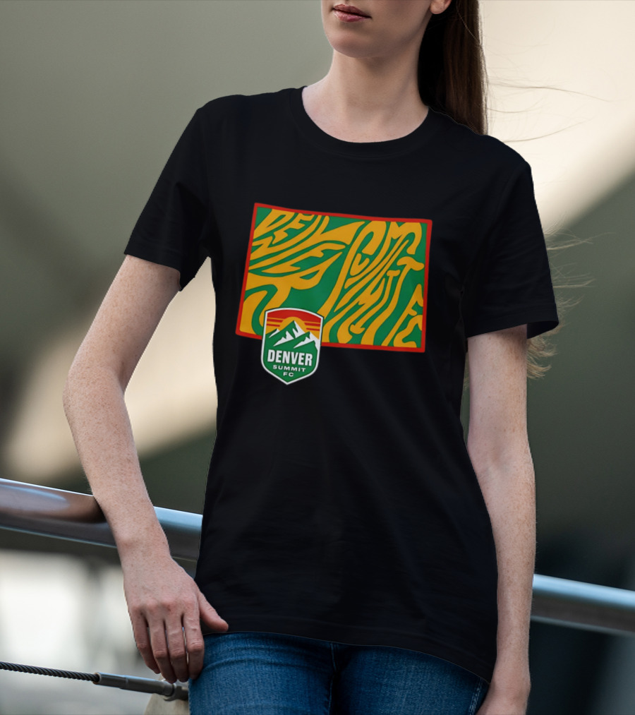 Denver Summit FC Groovy State Vibrant Mountain Soccer Club T-Shirt