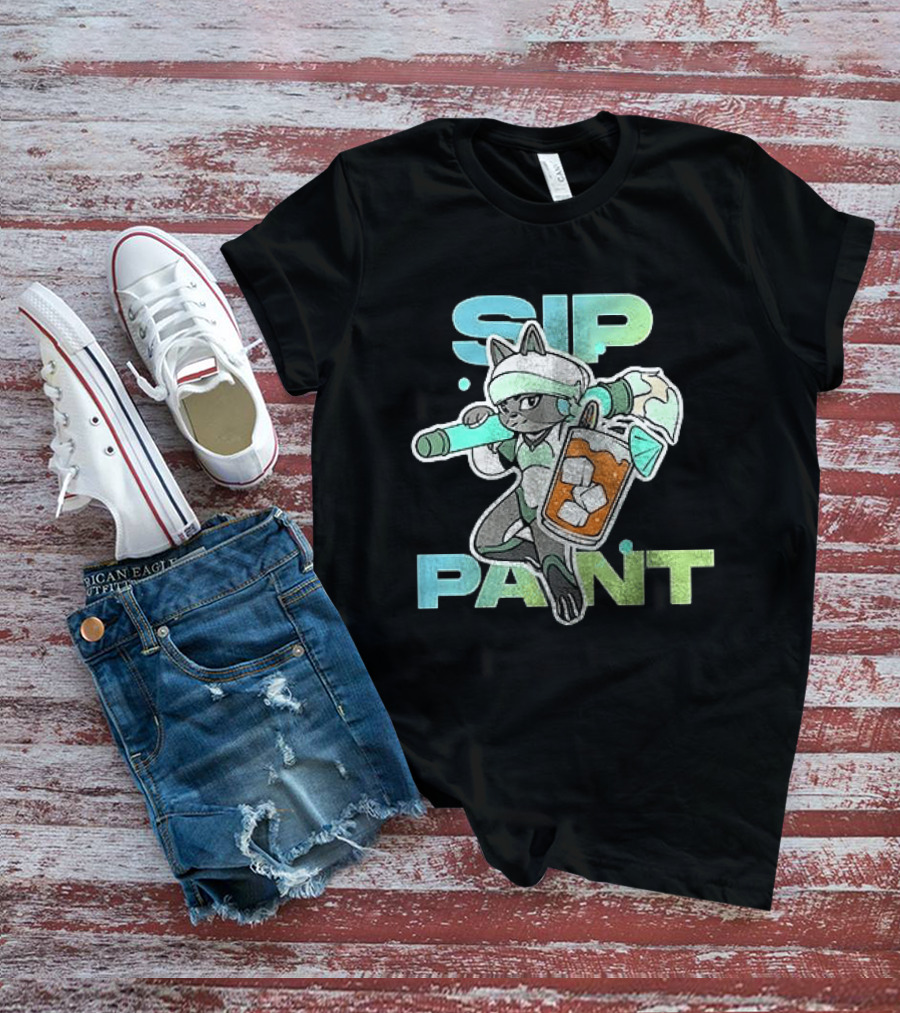 Sip Paint Ice Cool Character With Paint Roller T-Shirt