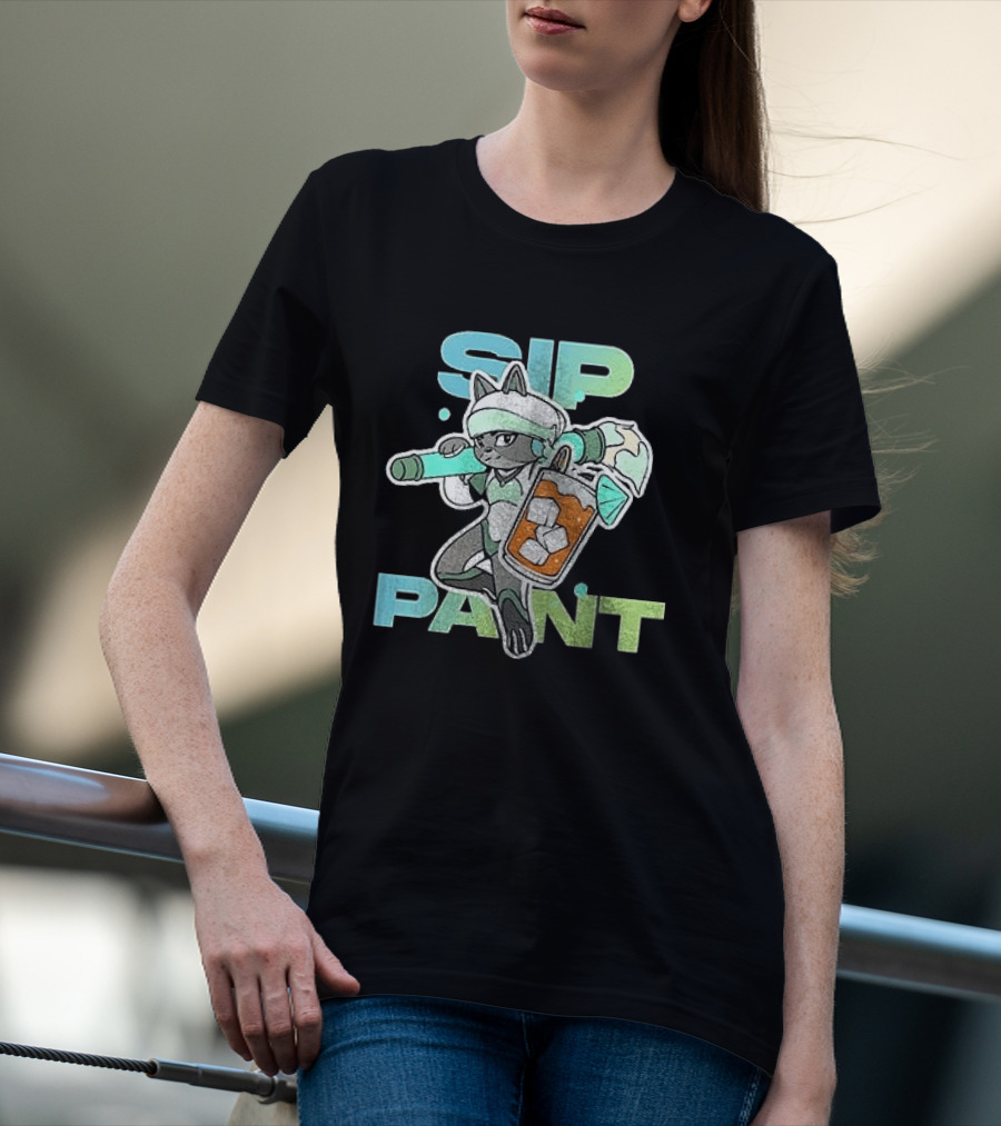 Sip Paint Ice Cool Character With Paint Roller T-Shirt