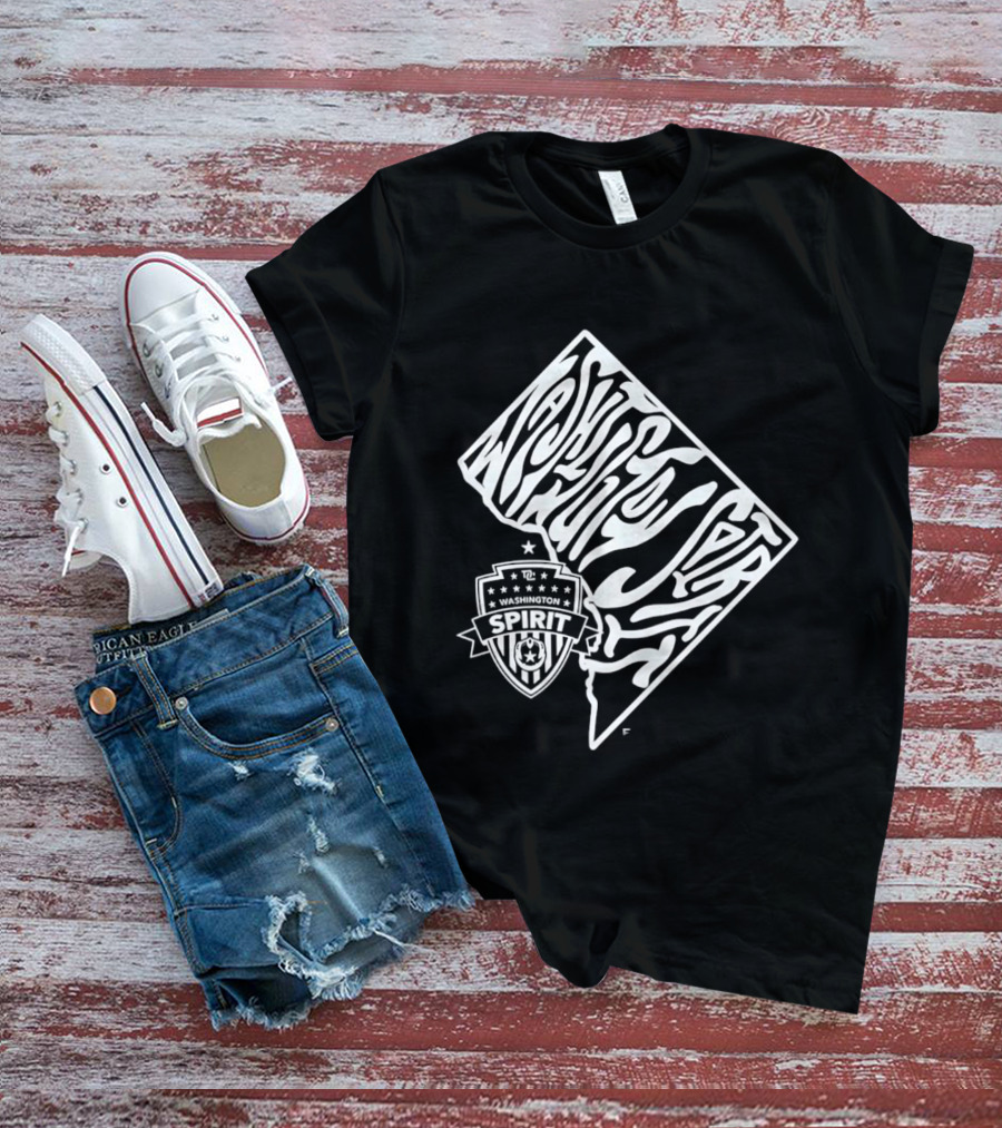 Washington Spirit Groovy Text Art With Team T-Shirt