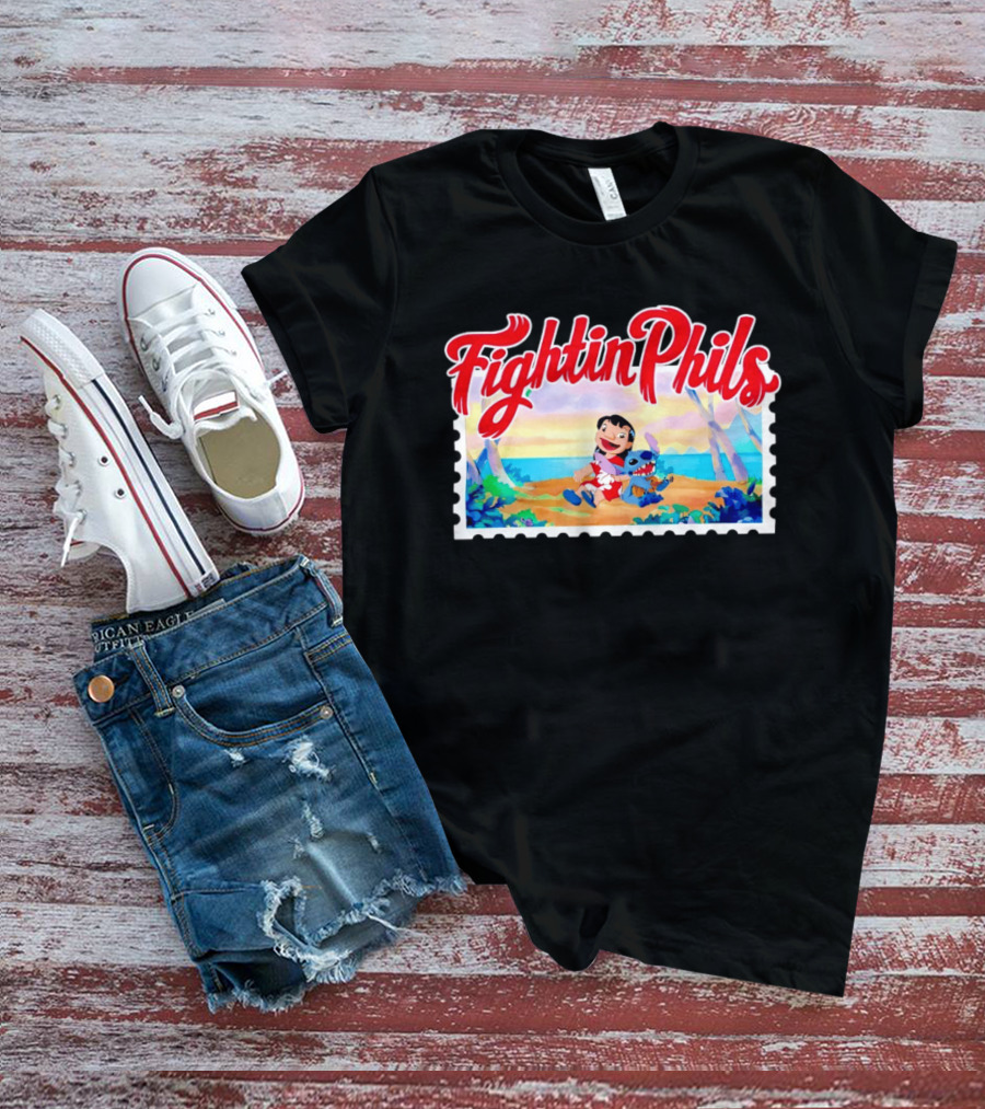 Reading Fightin Phils Lilo And Stitch Collaboration Sports T-Shirt