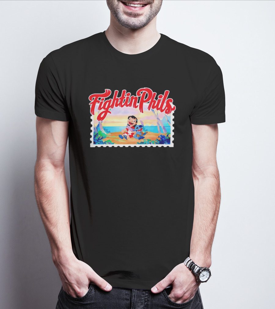 Reading Fightin Phils Lilo And Stitch Collaboration Sports T-Shirt