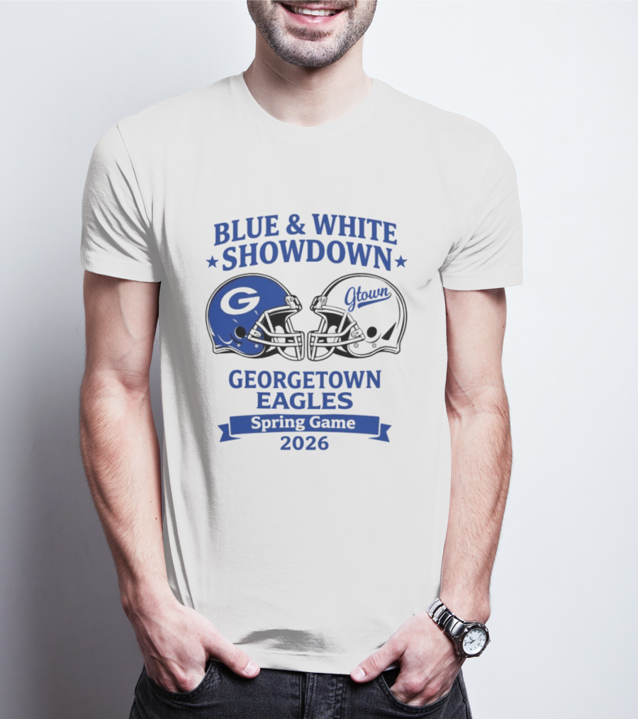 Blue And White Showdown Georgetown Eagles Spring Game 2026 T-Shirt