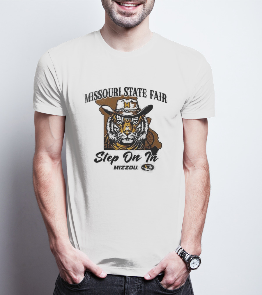 Mizzou Tigers Missouri State Fair Cowboy Hat Tiger Step On T-Shirt