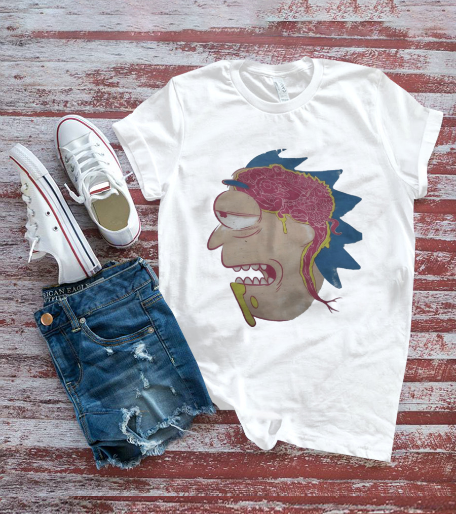 Morty Head Horror Brain Exposure Rick And Morty T-Shirt