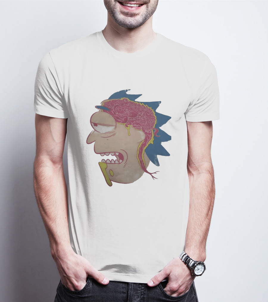 Morty Head Horror Brain Exposure Rick And Morty T-Shirt