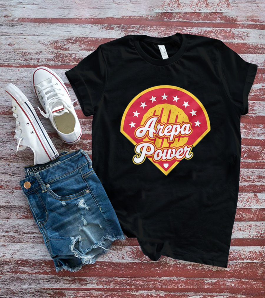 Arepa Power Honor Venezuelan MLB Players Red Baseball T-Shirt