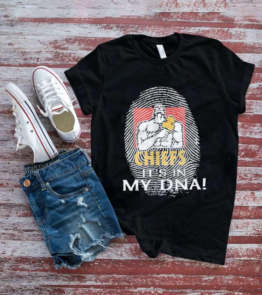 Gallagher Chiefs Football It's In My DNA Fingerprint 2026 T-Shirt