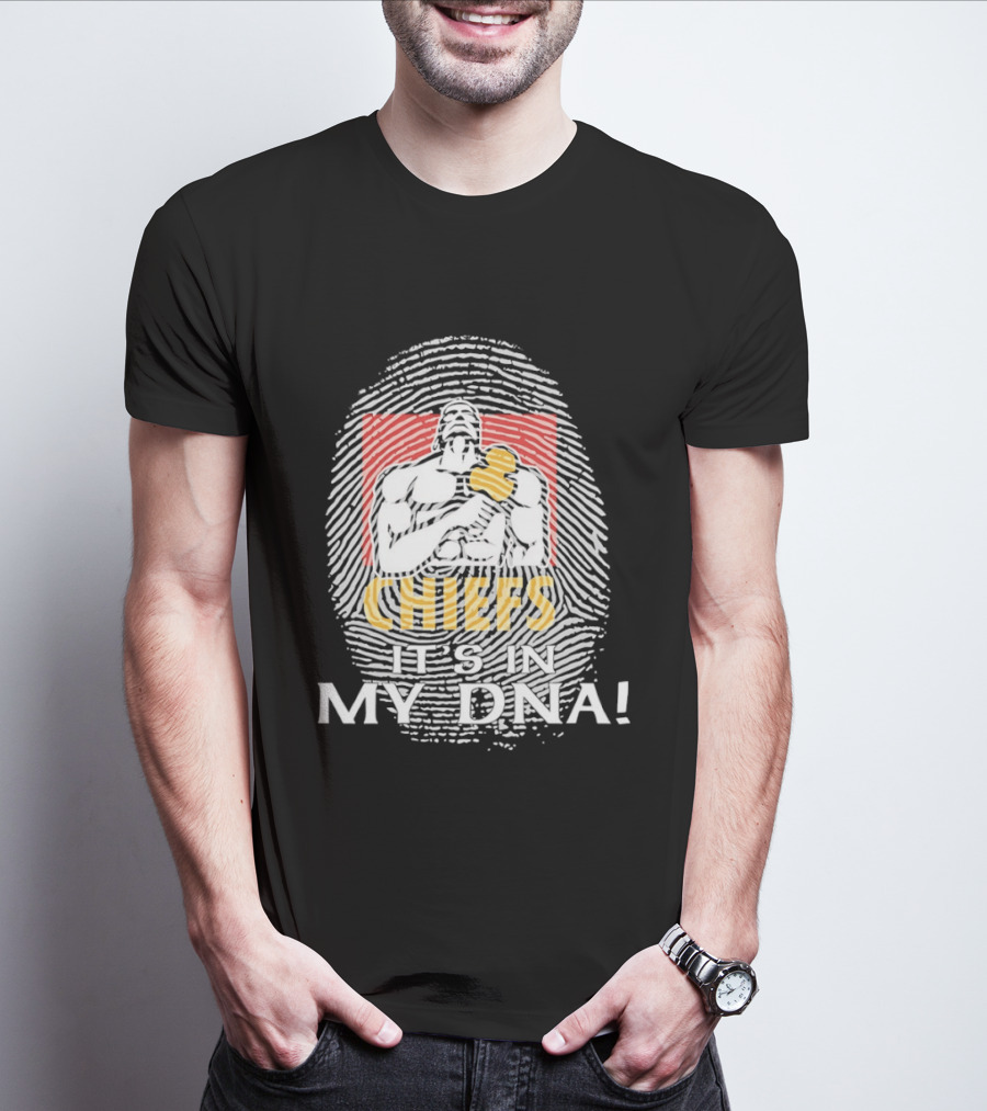 Gallagher Chiefs Football It's In My DNA Fingerprint 2026 T-Shirt