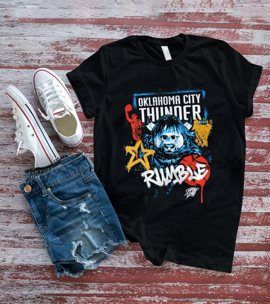Oklahoma City Thunder Rumble Graffiti Star Basketball T-Shirt