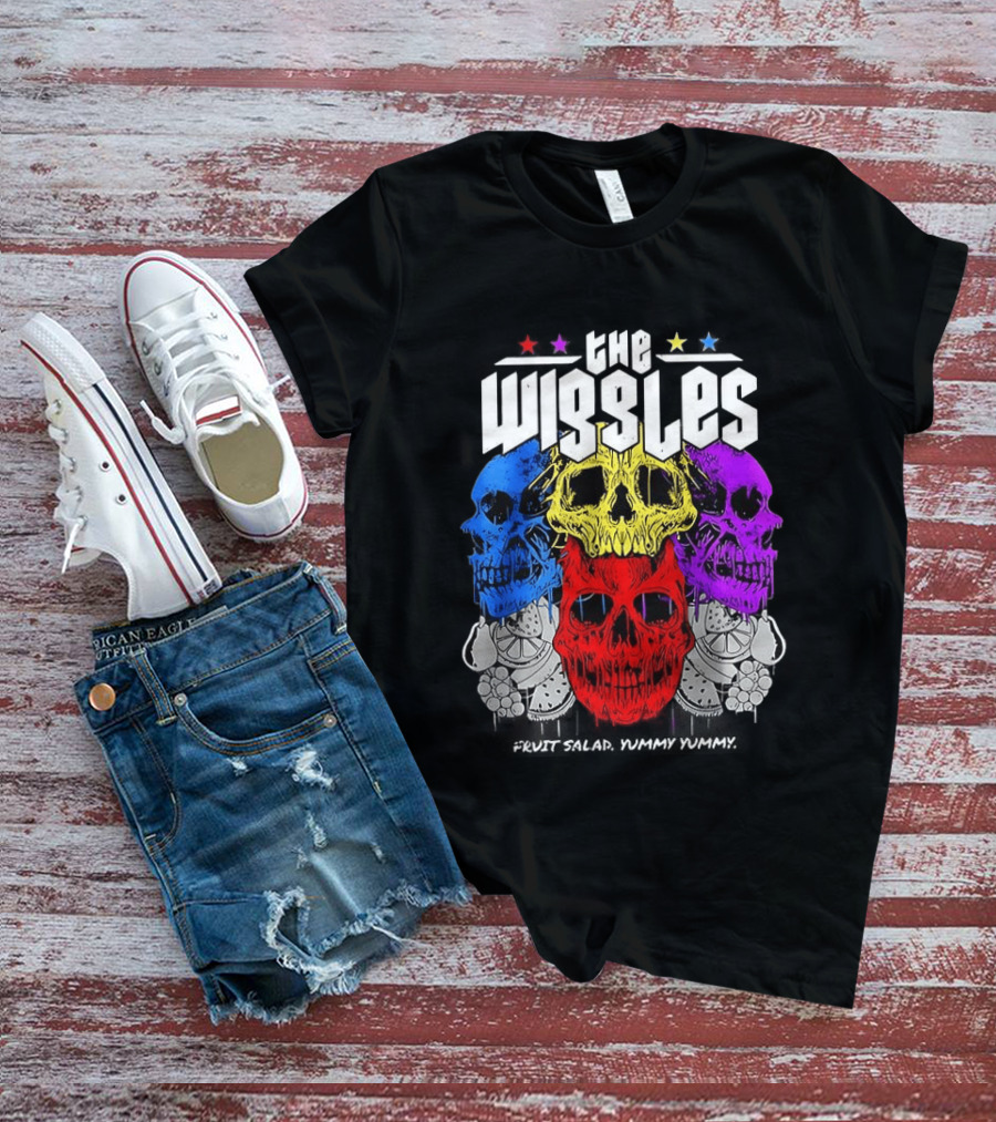 The Wiggles Fruit Salad Yummy Yummy Colorful Skull T-Shirt