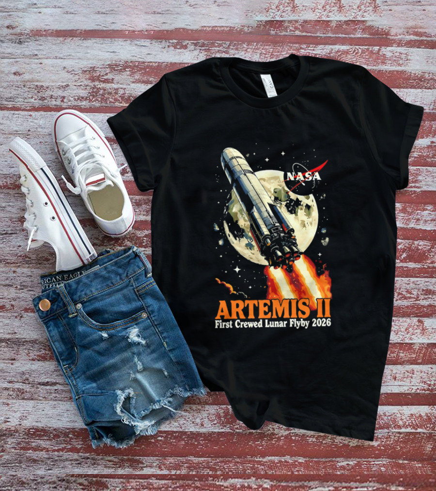 NASA Artemis II 2026 First Crewed Lunar Flyby Mission Launch T-Shirt