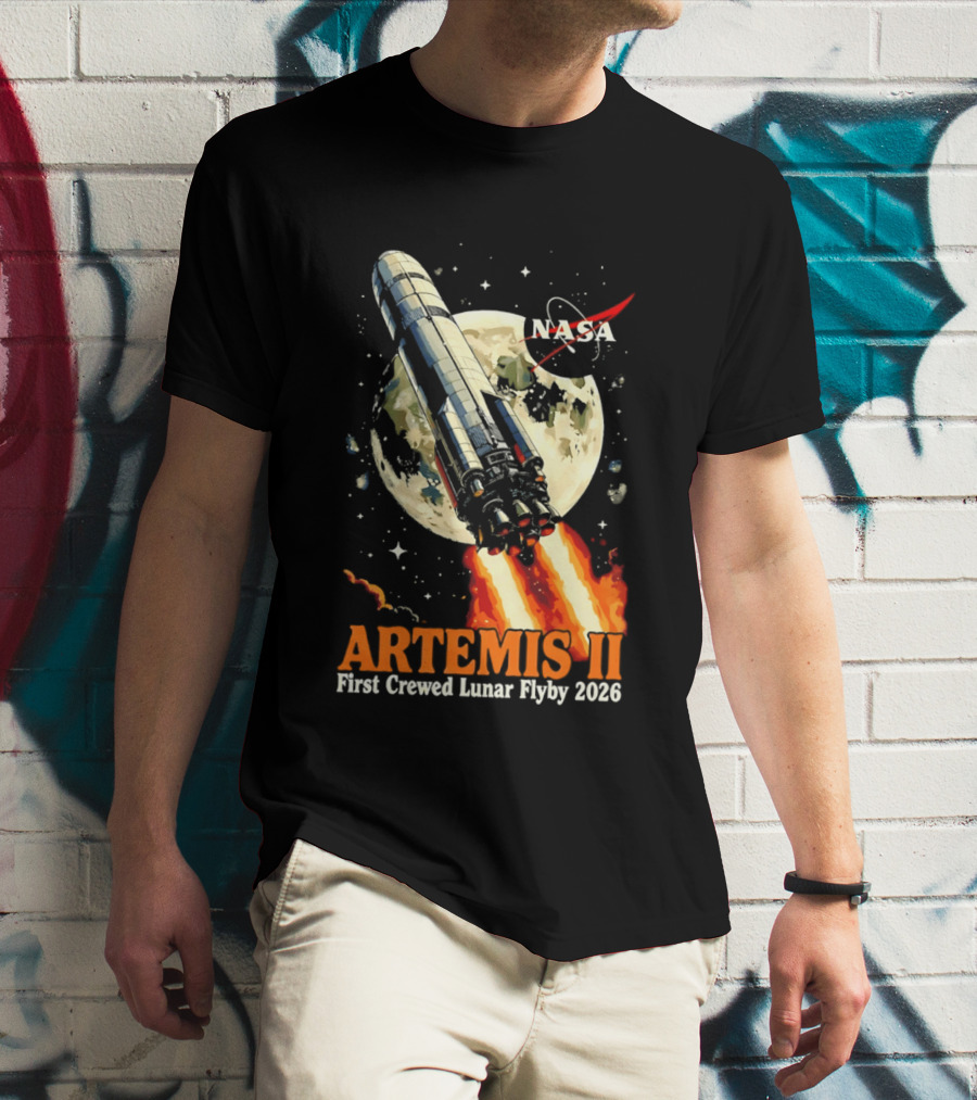 NASA Artemis II 2026 First Crewed Lunar Flyby Mission Launch T-Shirt