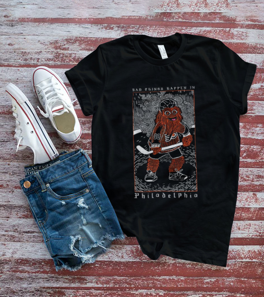 Philadelphia Flyers Gritty Bad Things Happen Hockey T-Shirt