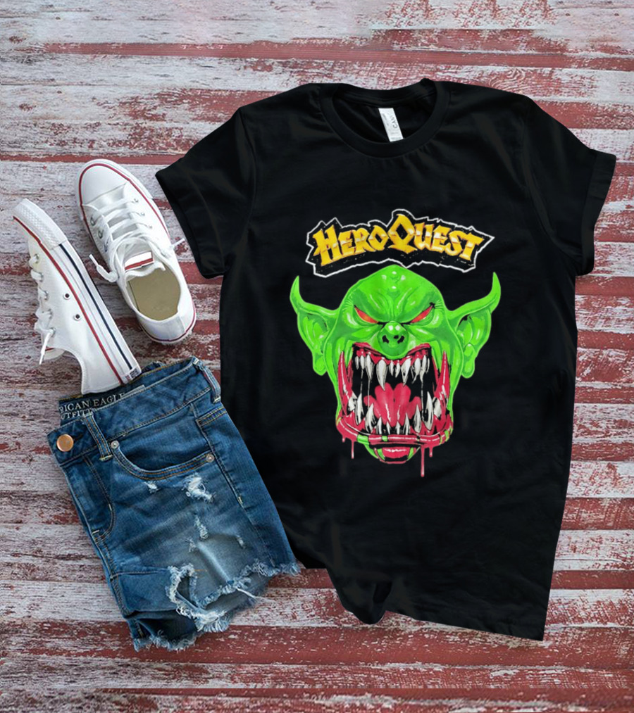 HeroQuest Orc Monster Face Graphic Iconic Fantasy Game T-Shirt