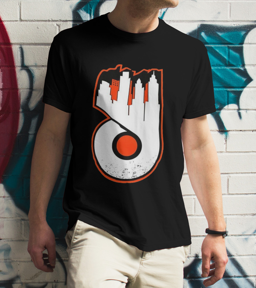 Philadelphia Flyers Skyline Emblem With Cityscape T-Shirt