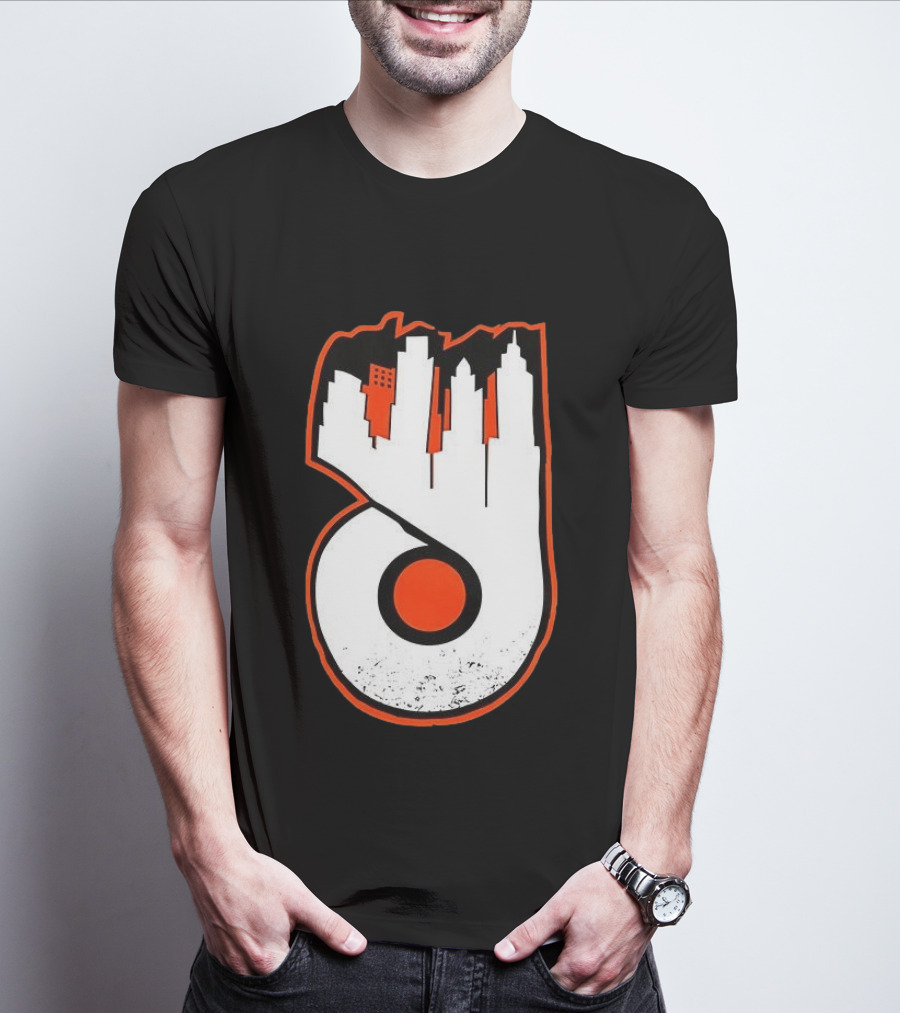 Philadelphia Flyers Skyline Emblem With Cityscape T-Shirt