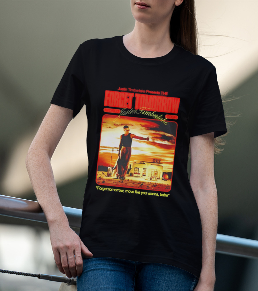 Forget Tomorrow World Tour Justin Timberlake Gas Station Scene T-Shirt