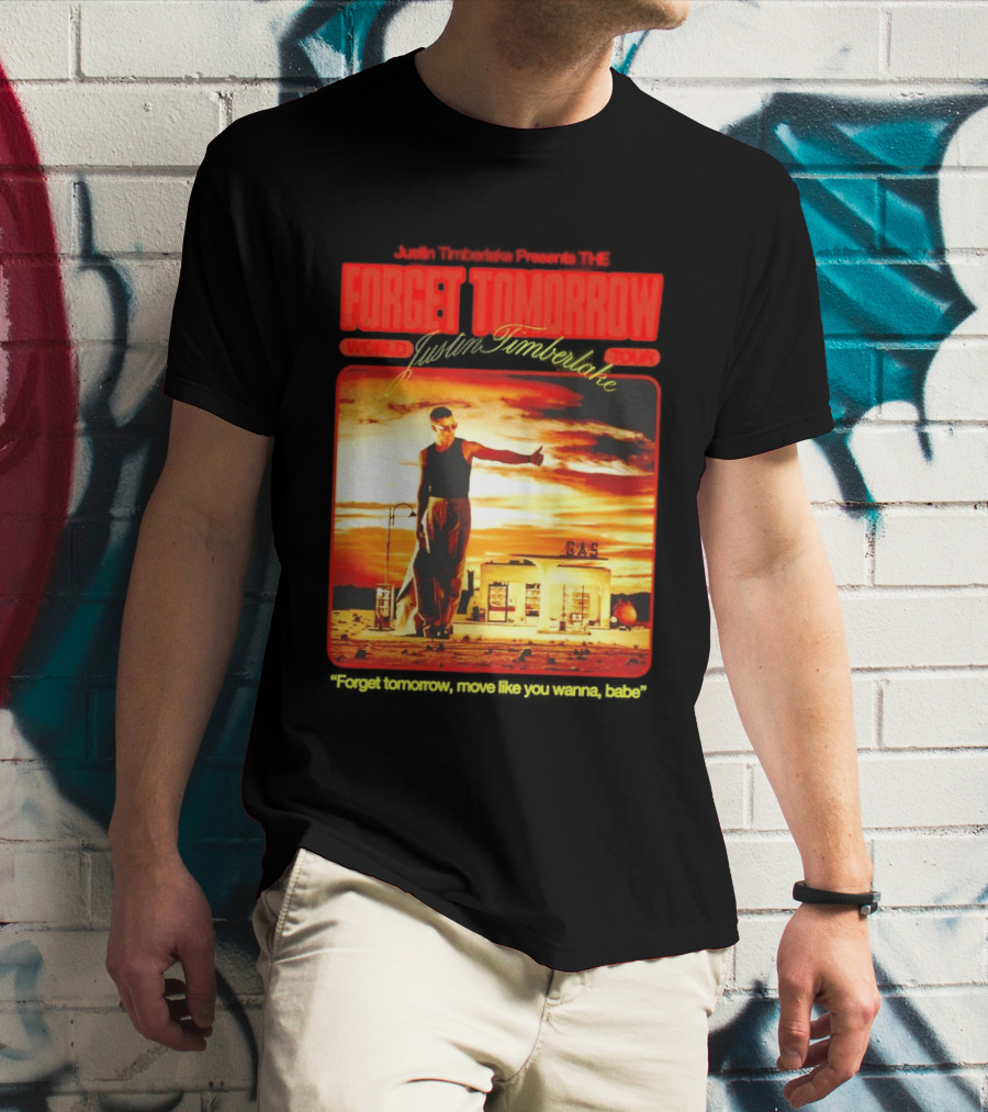 Forget Tomorrow World Tour Justin Timberlake Gas Station Scene T-Shirt
