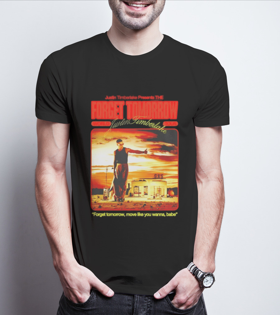 Forget Tomorrow World Tour Justin Timberlake Gas Station Scene T-Shirt