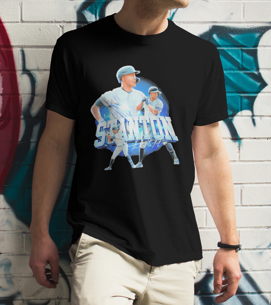 Giancarlo Stanton New York Yankees Baseball Collage T-Shirt